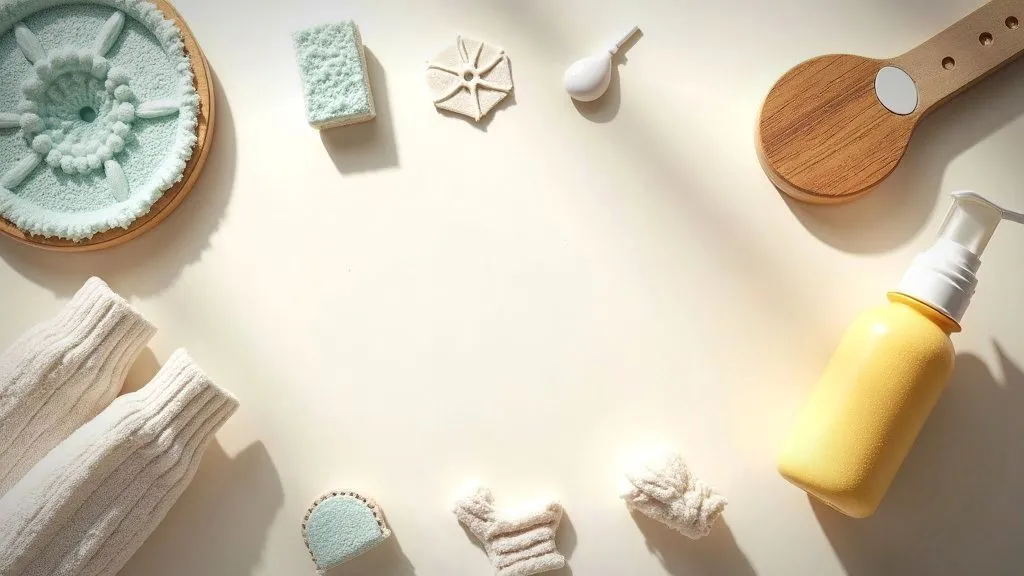 A collage of various home products in a modern living space